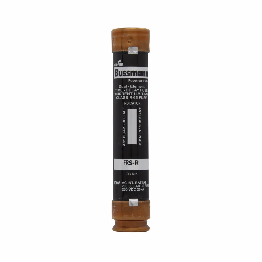 Eaton Bussmann Fusetron™ FRS-R-40ID Current Limiting Time Delay Fuse, 40 A, 600 V AC/250 V DC, 200/20 kAIC Interrupt, RK5 Class, Cylindrical Body