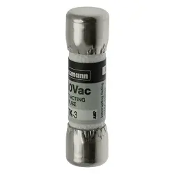Eaton Bussmann Limitron™ KTK-3 Fast Acting Low Voltage Supplemental Fuse, 3 A, 600 V AC, 100 kAIC Interrupt, Class: Supplemental, Cartridge Body