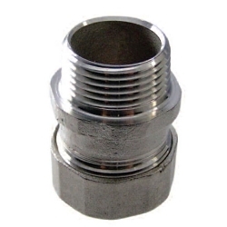 Calbrite S21200MC00 Compression Male Conduit Connector, 1-1/4 in Trade, For Use With EMT Conduits, 316 Stainless Steel, #4 Polished