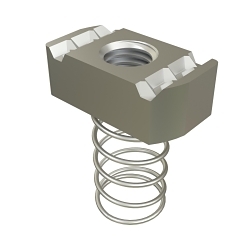 Calbrite S60000CN41 Channel Nut With Spring, 1/2-13 Thread, 1/2 in THK, For Use With 1-5/8 in Strut Channel, 316 Stainless Steel