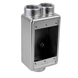 Calbrite S60700FSCC FSCC Shallow Device Box, 3/4 in Trade, 1 Gangs, 316 Stainless Steel, #4 Polished