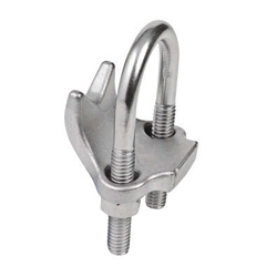 Calbrite S61000RA00 2-Hole Right Angle Beam Clamp, 1 in Conduit, 0.27 in THK, 316L Stainless Steel, Polished