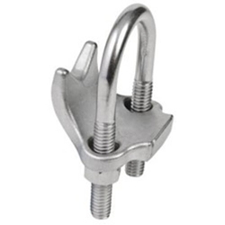 Calbrite S61500RA00 2-Hole Right Angle Beam Clamp, 1-1/2 in Conduit, 0.27 in THK Flange, 316 Stainless Steel, Polished