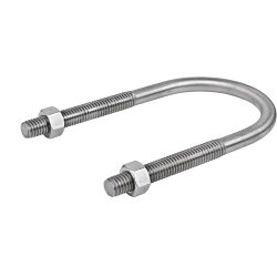 Calbrite S62000UB00 Standard U-Bolt, 2 in Trade, 3/8 in, 316L Stainless Steel