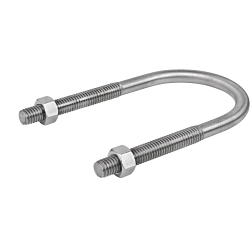 Calbrite S62500UB00 Standard U-Bolt, 2-1/2 in Trade, 1/2-13 Thread, Stainless Steel