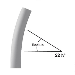 CANTEX 5133971 Plain End Conduit Elbow, 3 in Trade, 22-1/2 deg, PVC