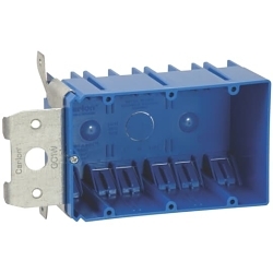 Carlon B349ADJ Adjustable New Work Non-Metallic Outlet Box, PVC, 49 cu-in Capacity, 3 Gangs