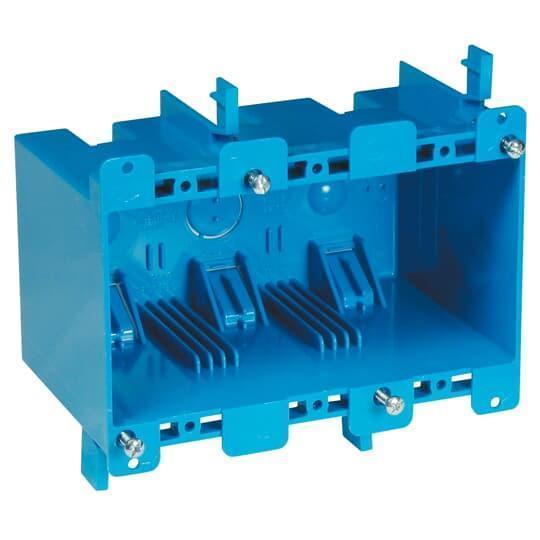 Carlon B355R Non-Metallic Old Work Outlet Box, PVC, 55 cu-in Capacity, 3 Gangs