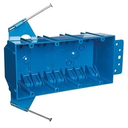 Carlon B455A-UPC New Work Outlet Box, PVC, 60 cu-in Capacity, 4 Gangs