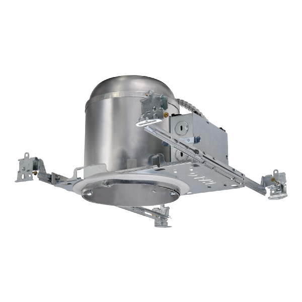 Halo H750ICAT H7 Series New Construction Round Recessed Downlight Housing, LED Lamp, IC Insulation, 120/277 V AC, 6-1/2 in Ceiling Opening, Aluminum Housing