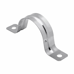 Crouse-Hinds 496 3SS 2-Hole Conduit Strap, 1/2 in, For Use With IMC/Rigid Conduit, 316 Stainless Steel, Natural