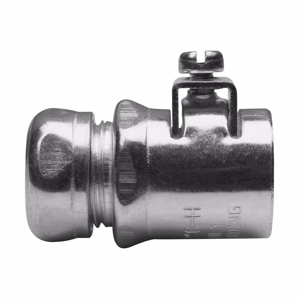 EATON Crouse-Hinds ACC38 Compression EMT to Saddle Clamp AC/MC/FMC Combination Coupling, 3/8 in, For Use With EMT Conduit, Steel, Electro-Plated Zinc