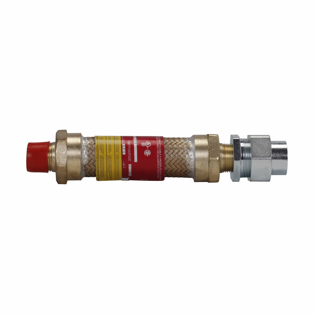 EATON Crouse-Hinds ECLK236 Explosionproof Male to Female Flexible Coupling, 3/4 in, For Use With Rigid Conduit, Forged Brass, Chromate Treated Electro-Galvanized