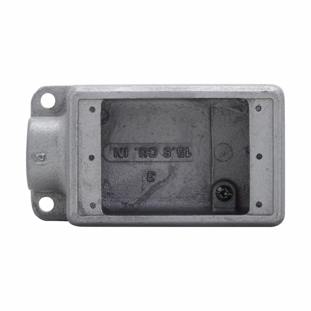 EATON Crouse-Hinds Condulet® FS2 SCA Shallow Device Box, 3/4 in Trade, 1 Gang, Sand Copper-Free Aluminum, Natural