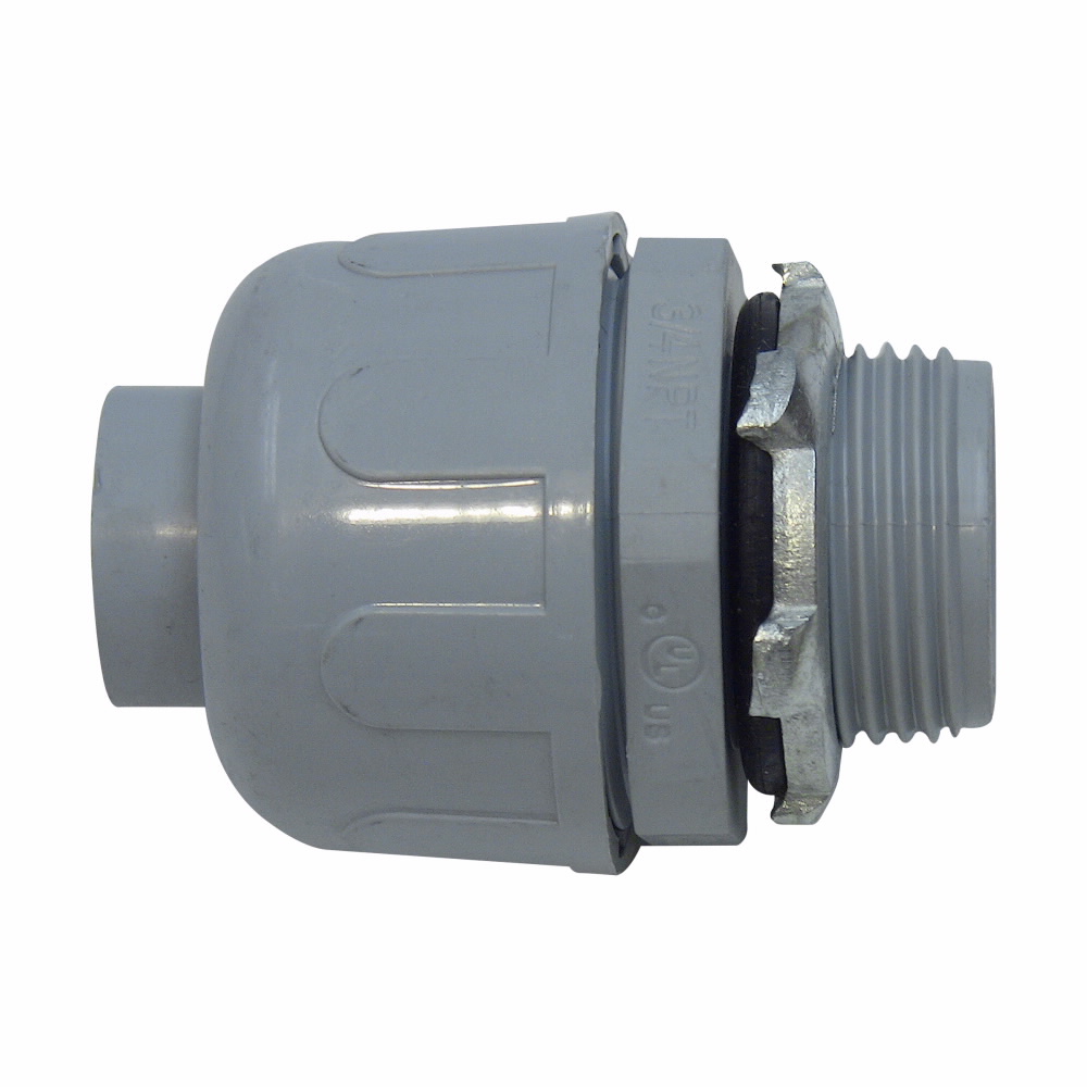 Eaton LT100NM LTNM Non-Metallic Straight Liquid Tight Conduit Connector, 1 in Trade, Nylon 6, Natural
