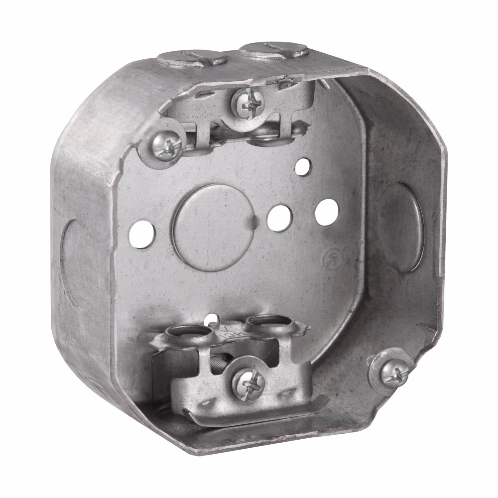 Eaton Crouse-Hinds Thepitt® TP310 Drawn Octagon Outlet Box, Steel, 15.5 cu-in Capacity, 1 Knockout, 4 in W x 1-1/2 in D x 4 in H