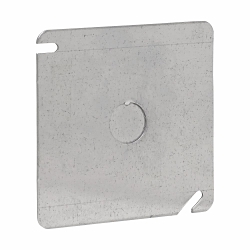 Eaton Crouse-Hinds TP487 Flat Box Cover With 3/4 in Knockout, 4 in Dia, Steel