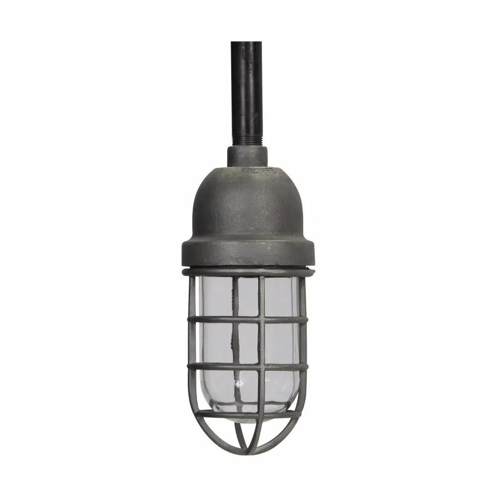 Eaton Crouse-Hinds VDA2759 Enclosed Gasketed Vaporproof Light Fixture With Globe, Guard, (1) A23 Lamp, Electro-Galvanized/Aluminum Acrylic Painted Housing