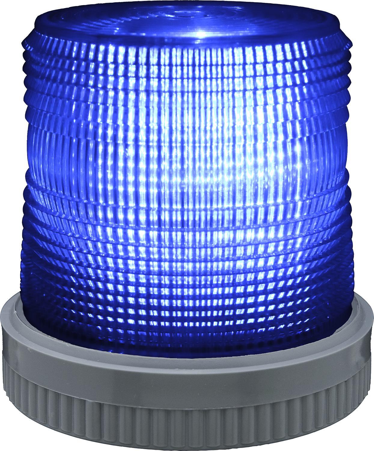 Edwards Signaling XTRA-BRITE™ 105XBRMB120A Heavy Duty Multi-Mode Beacon, 120 V AC, LED Lamp, 3-3/4 in Dia, Versatile Mount, Blue