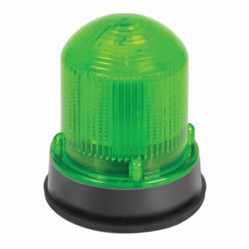 Edwards Signaling 125INCFG120A 125 Class Flashing Beacon, 120 V AC, Incandescent Lamp, 3-1/4 in Dia, Panel Mount, Green Lens