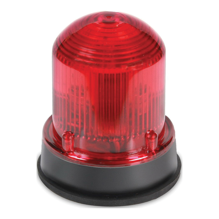 Edwards Signaling 125INCSR24DB Standard Steady-On Beacon, 24 V DC, Incandescent Lamp, 3-1/4 in Dia, Panel Mount, Red