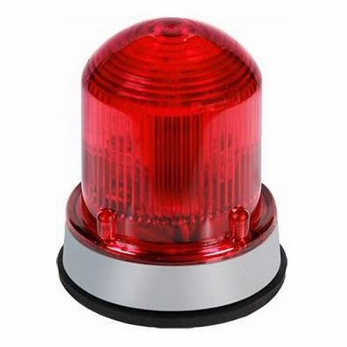 Edwards Signaling AdaptaBeacon® 125LEDFR120A Standard Flashing Beacon, 120 V AC, LED Lamp, 3-1/4 in Dia, Panel Mount, Red Lens