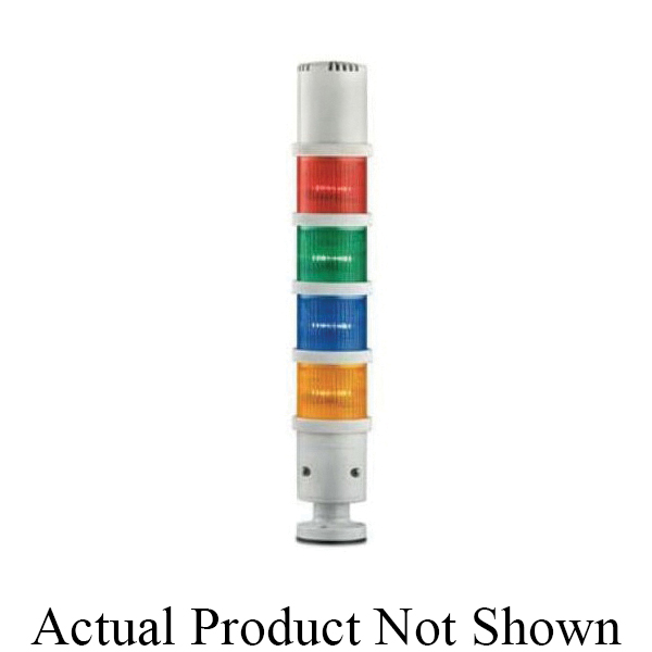 Edwards Signaling StackLight™ 248LEDMW120A Multi-Mode Stack Light Module With Gray Ring, 120 V AC, LED Lamp, 2.166 in Dia, Surface Mount, White