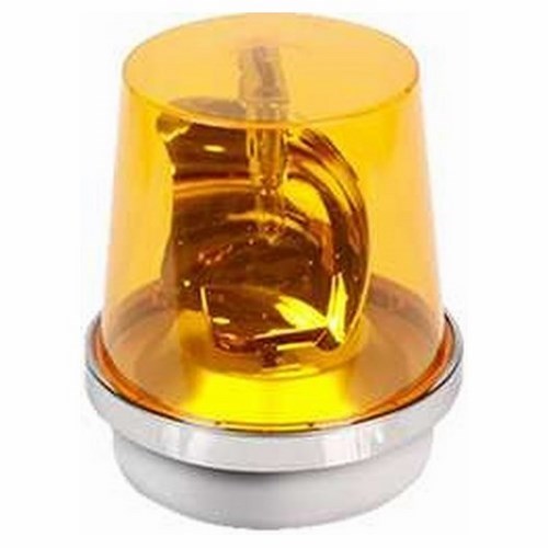 Edwards Signaling 52A-N5-40WH 52 Series Weatherproof Rotating Beacon, 120 V AC, Halogen Lamp, 6 in Dia, Screw Mount, Amber, UL 1638, cUL Listed