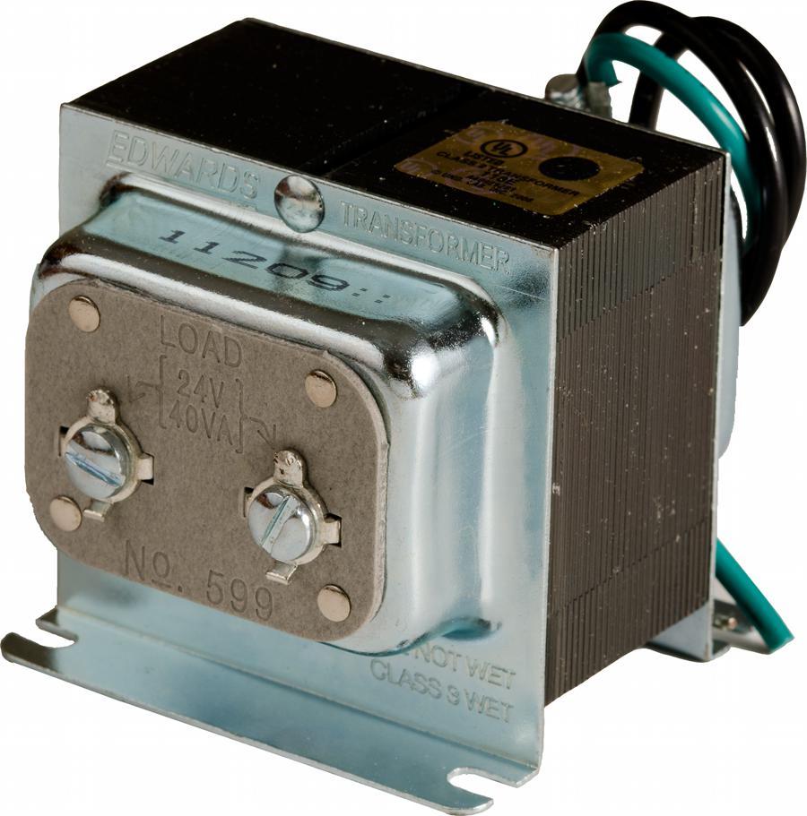 Edwards Signaling 599 590 Class 2 Low Voltage Signaling Transformer, 120 V AC Primary, 24 VAC Secondary, 50/60 Hz, 1 Phase