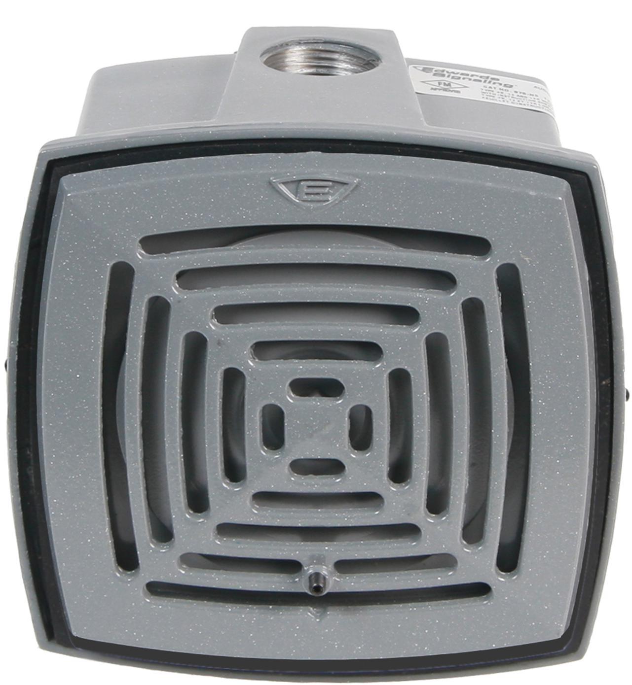 Edwards Signaling AdaptaHorn 876-R5 Grille Heavy Duty Vibrating Horn, 240 V AC, 0.07 A, 113/103 dB, Indoor/Outdoor, Surface Mounting, Gray, Specifications Met: UL Listed