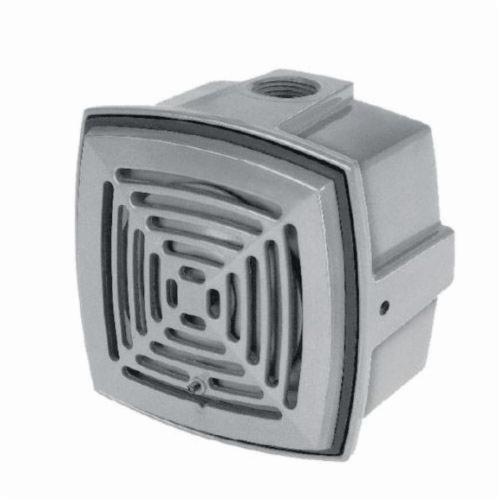 Edwards Signaling AdaptaHorn 877-P1 Grille Heavy Duty Vibrating Horn, 125 V DC, 0.025 A, 111/101 dB, Indoor/Outdoor, Surface Mounting, Gray, Specifications Met: UL Listed