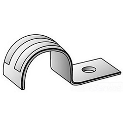 O-Z/Gedney 14-150S 1-Hole Double Ribbed Type 14-S Snap Pipe Strap, 1-1/2 in, For Use With IMC/Rigid Conduit, Steel, Zinc Plated
