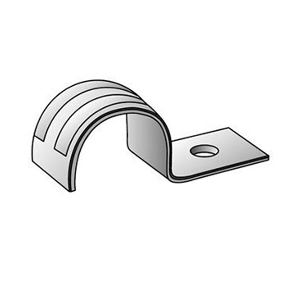 O-Z/Gedney 15-75S 1-Hole Double Ribbed Type 15 Snap Conduit Strap, 3/4 in, For Use With EMT Conduit, Steel, Zinc Plated