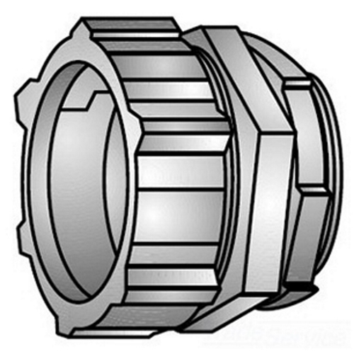 O-Z/Gedney 31-500 Type 31 Gland Compression Connector, 5 in Trade, For Use With Threadless Rigid Conduit, Malleable Iron, Zinc Plated