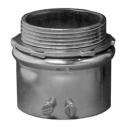 Appleton ETP™ 4125ST 4000S Insulated Straight Set Screw Connector, 1-1/4 in Trade, For Use With EMT Conduit, Steel, Zinc Electroplated