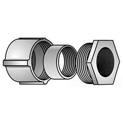 O-Z/Gedney 4-75 3-Piece Type 4 Rigid Conduit Coupling, 3/4 in, For Use With IMC/Rigid Conduit, Malleable Iron, Zinc Plated