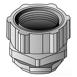 O-Z/Gedney 4Q-300 Concretetight Liquid Tight Oiltight Raintight Conduit Connector, 3 in Trade, Straight, Malleable Iron, Zinc Electroplated