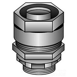 O-Z/Gedney 4Q-75 Concretetight Liquid Tight Oiltight Raintight Conduit Connector, 3/4 in Trade, Straight, Malleable Iron, Zinc Electroplated