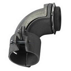 Appleton 7385 Non-Insulated Throat Conduit Connector With Locknut, 1-1/2 in Trade, 1.72 to 2 in Cable Openings, For Use With Armored/FMC Cable, Malleable Iron, Zinc Electroplated
