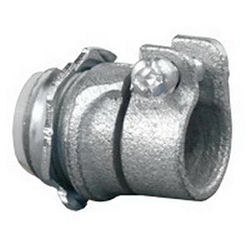 Appleton 7481VI Insulated Throat Straight Conduit Connector With Locknut, 1/2 in Trade, 0.59 to 0.94 in Cable Openings, For Use With Armored/FMC Cable, Malleable Iron, Zinc Electroplated
