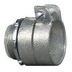 Appleton 7483I Insulated Throat Straight Conduit Connector With Locknut, 1 in Trade, 1.03 to 1.38 in Cable Openings, For Use With Armored/FMC Cable, Malleable Iron, Zinc Electroplated