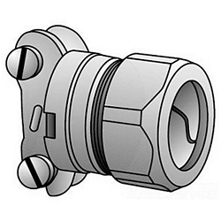 O-Z/Gedney 9038-W 9000W Conduit Combination Coupling, 1/2 to 3/8 in, For Use With Compression EMT to Flexible Steel Conduit, Malleable Iron, Zinc Plated