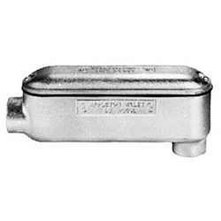 Appleton Mogul UNILETS™ BLB125-A NEC 6x Type LB Conduit Outlet Body With Cover and Gasket, 1-1/4 in Hub, 48 cu-in, Aluminum, Epoxy Powder Coated
