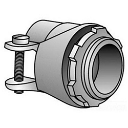 O-Z/Gedney C-8 Type C Straight Squeeze Conduit Connector With Locknut, 1/2 in Trade, 25/32 to 15/16 in Cable Openings, For Use With Armored/FMC Cable, Malleable Iron, Zinc Electroplated