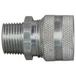 Appleton CG-75100 CG Series Strain Relief Straight Cord Connector, 1 in Trade, 3/4 to 7/8 in Cable Openings, Aluminum, Natural
