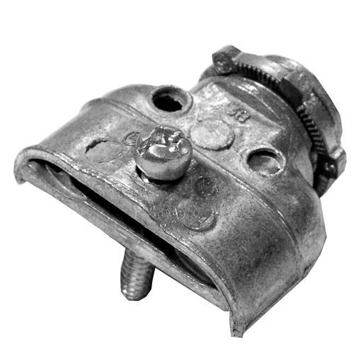 Appleton NEER™ DC-5500 Non-Insulated Conduit Connector With Locknut, 1/2 in Trade, For Use With Armored/FMC/Metal Clad Cable, Die Cast Zinc, Natural