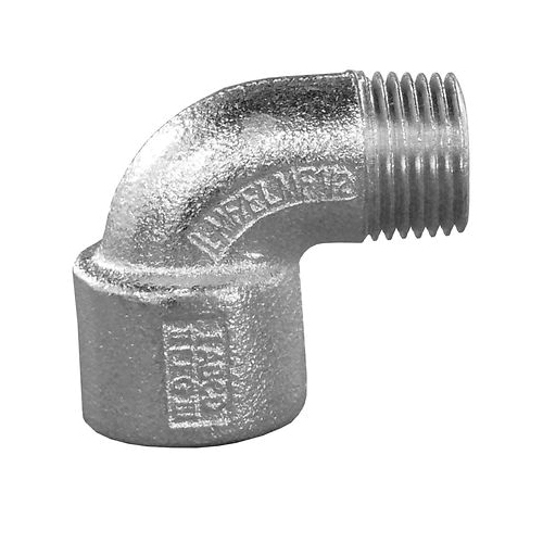 O-Z/Gedney EL-9125 EL Series Dust-Ignitionproof Explosionproof Female Conduit Elbow, 1-1/4 in Trade, 90 deg, Malleable Iron, Electroplated Zinc