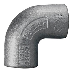 Appleton UNILETS® ELF90-50 Dust-Ignitionproof Explosionproof Conduit Elbow, 1/2 in Trade, 90 deg, Malleable Iron, Zinc Electroplated