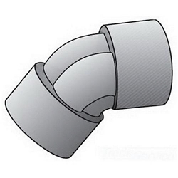 O-Z/Gedney ELFF-450 Dust-Ignitionproof Explosionproof Short Conduit Elbow, 1/2 in Trade, 45 deg, Malleable Iron, Zinc Electroplated