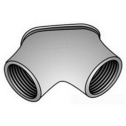 O-Z/Gedney FF-150 FF Series Raintight Corner Pulling Elbow, 1-1/2 in Trade, 90 deg, Malleable Iron, Zinc Plated